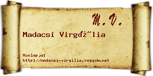 Madacsi Virgília névjegykártya